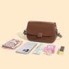 4P3A0507 Genuine Leather Crossbody Shoulder Bag — Vintage Small Square Design
