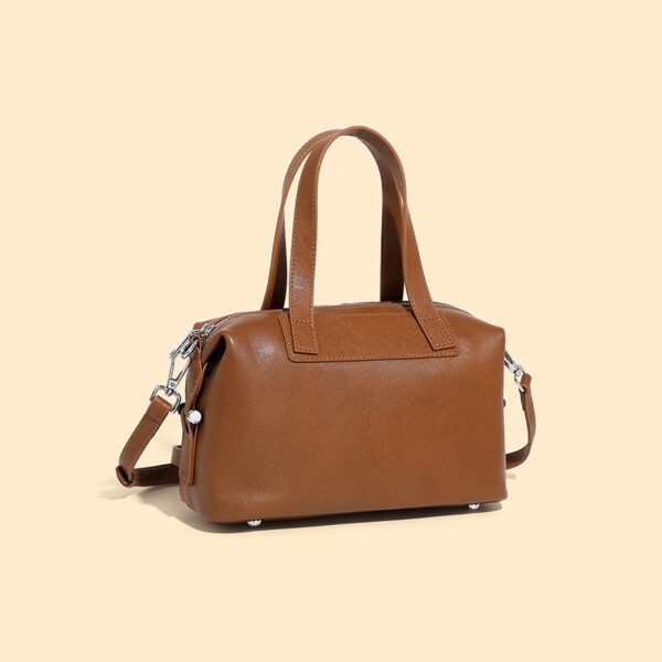 Genuine Leather Boston Bag — Vintage Large Capacity Handbag