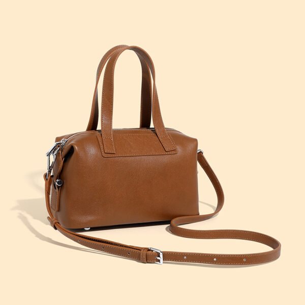 Genuine Leather Boston Bag — Vintage Large Capacity Handbag