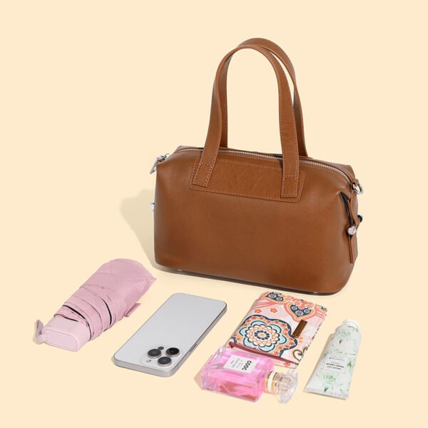 Genuine Leather Boston Bag — Vintage Large Capacity Handbag