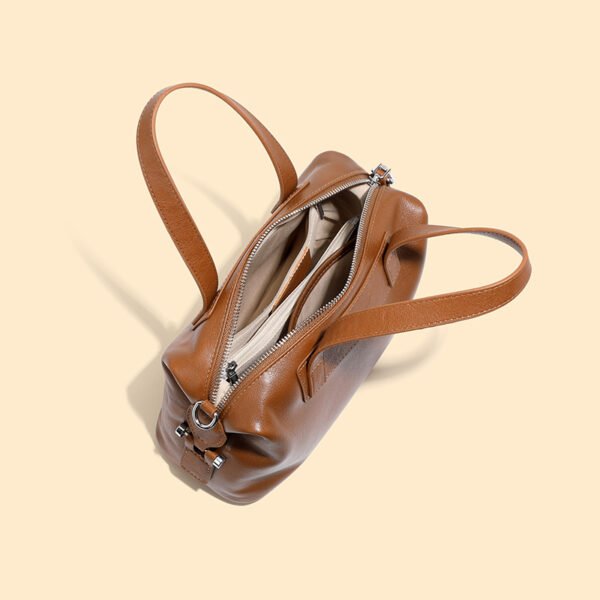 Genuine Leather Boston Bag — Vintage Large Capacity Handbag