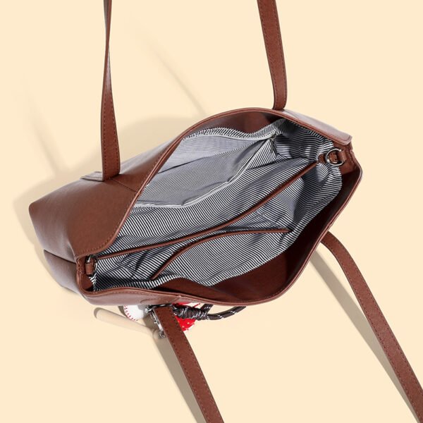 Genuine Leather Minimalist Commuter Tote Bag — Large Capacity