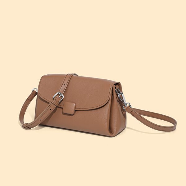 4P3A2189 Genuine Leather Designer Shoulder Bag — Minimalist Square Crossbody