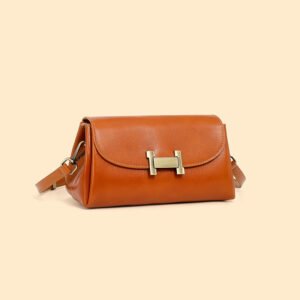 Genuine Leather Crossbody Bag — Vintage Small Square Purse