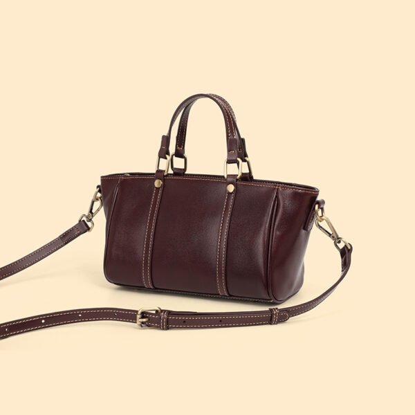 Genuine Leather Tote Bag — Classic Autumn Winter Handbag