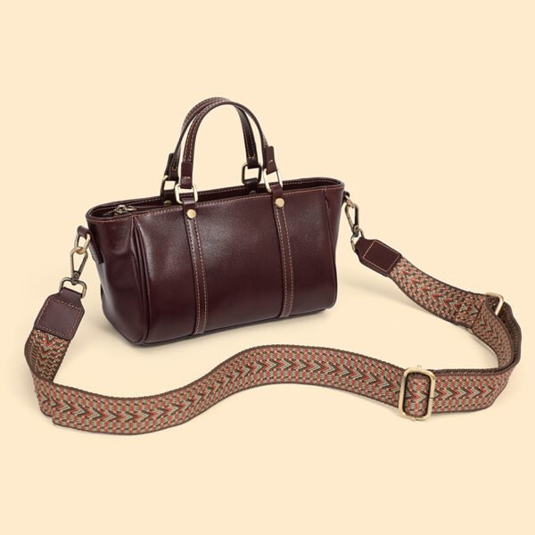 Genuine Leather Tote Bag — Classic Autumn Winter Handbag