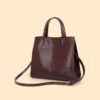 Genuine Leather Shoulder Bag — Large Vertical Tote