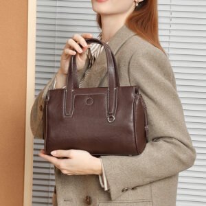 vintage leather tote bag