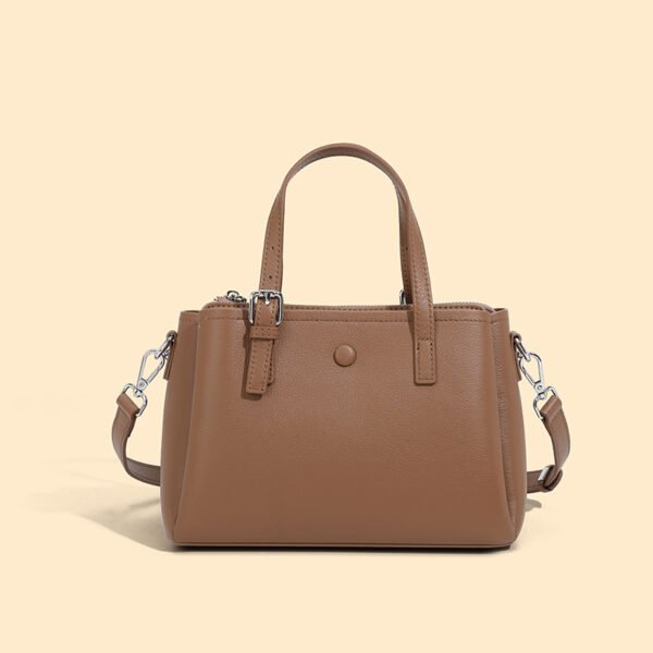 4P3A2921 Genuine Leather Commuter Tote Bag — Versatile Shoulder & Crossbody