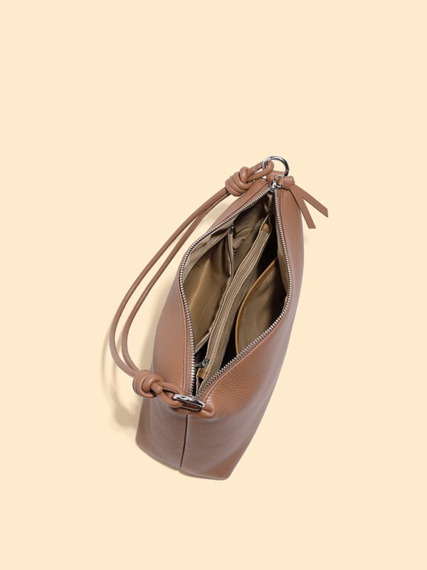 Full-Grain Leather Shoulder Tote — Minimalist Commuter Bag