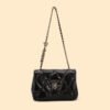 4P3A3384 Genuine Leather Quilted Shoulder Bag — Chain Lock Mini Flap
