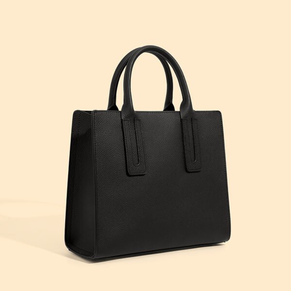 Genuine Leather Tote Bag — Minimalist Large-Capacity Handbag