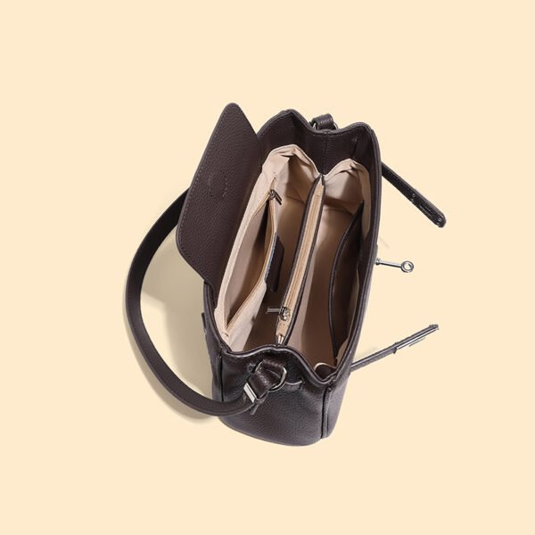 Cowhide Leather Minimalist Lock Design Small Box Bag — Versatile Crossbody