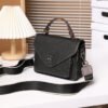 4P3A4061 Genuine Leather French Small Square Bag — Chic Crossbody Tote