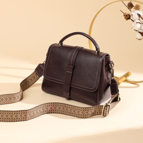 Vegetable-Tanned Leather Shoulder Tote — Elegant Structured Handbag