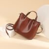 Genuine Leather Bucket Tote Bag — Elegant Commuter Style