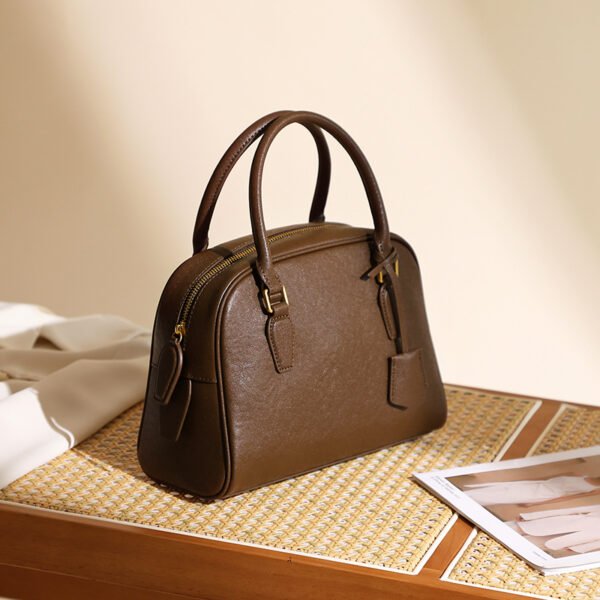 Cowhide Leather Boston Pillow Bag — Versatile Daily Carry