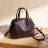 Full-Grain Leather Boston Bag — Designer Fall/Winter Handbag