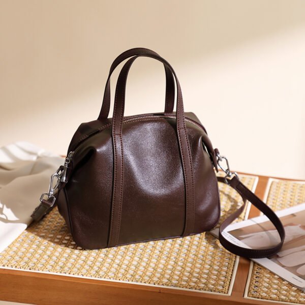 Full-Grain Leather Boston Bag — Designer Fall/Winter Handbag