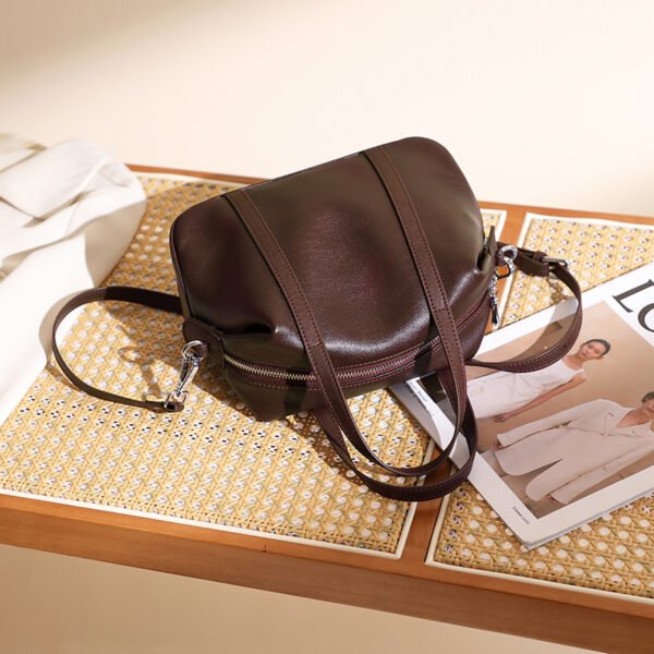 Full-Grain Leather Boston Bag — Designer Fall/Winter Handbag