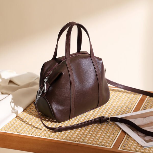 Full-Grain Leather Boston Bag — Designer Fall/Winter Handbag