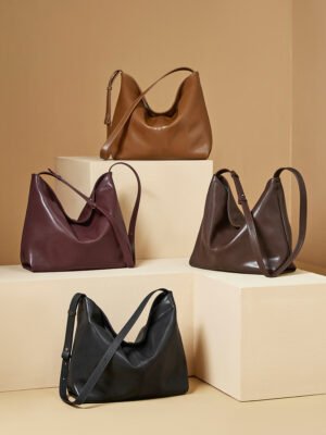 Genuine Leather Large Capacity Commuter Shoulder & Crossbody Bag