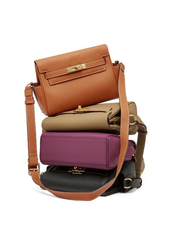 Vintage Cowhide Leather Kelly Messenger Bag — Elegant Daily Carry