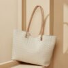 7 Leather Woven Tote Bag | Large Capacity Shoulder Bag