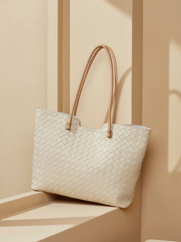 7 Leather Woven Tote Bag | Large Capacity Shoulder Bag