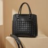 7 Genuine Leather Woven Tote Bag – Large Capacity Commuter Handbag