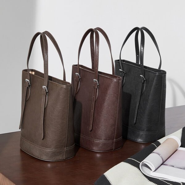800X800主图_0000_无题会话13777 Genuine Leather Bucket Tote — Vintage Commuter Shoulder Bag