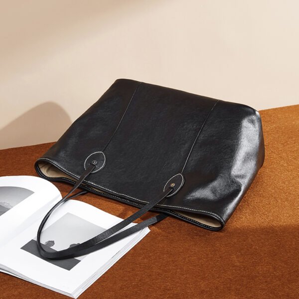 Genuine Leather Commuter Tote Bag — Large Shoulder Hobo