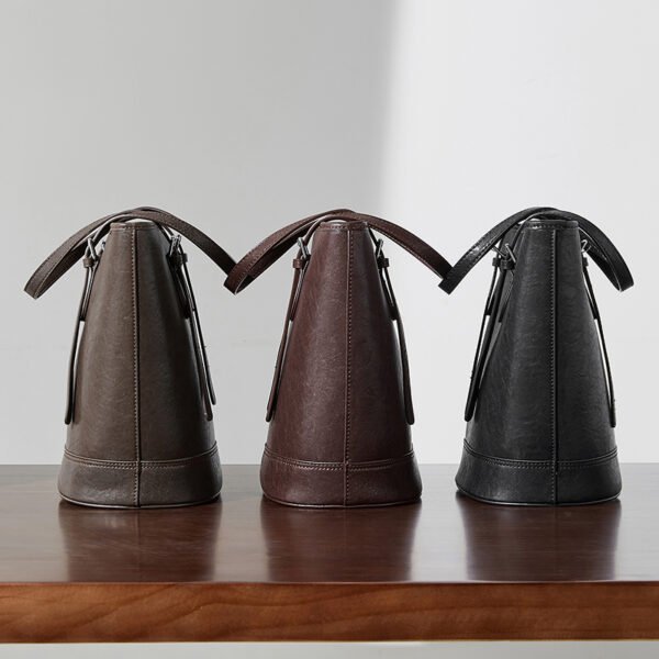 800X800主图_0001_无题会话13775 Genuine Leather Bucket Tote — Vintage Commuter Shoulder Bag