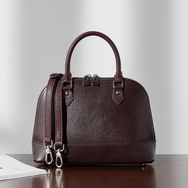 Cowhide Leather Shell Bag Crossbody — Stylish Handbag