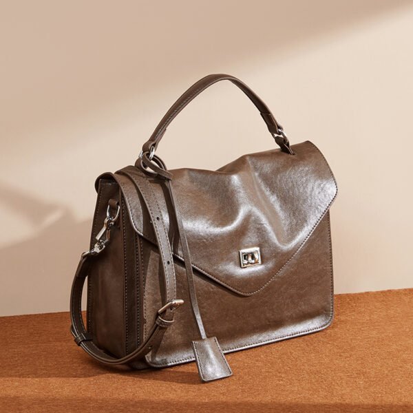 Genuine Leather Vintage Messenger Bag — Casual Shoulder Satchel