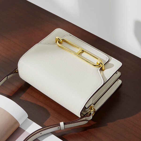 Genuine Leather Shoulder Bag — Minimalist Box Tote