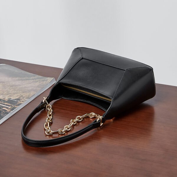 Minimalist Underarm Leather Handbag – Fashion Baguette Cowhide Shoulder Bag