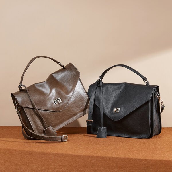 Genuine Leather Vintage Messenger Bag — Casual Shoulder Satchel