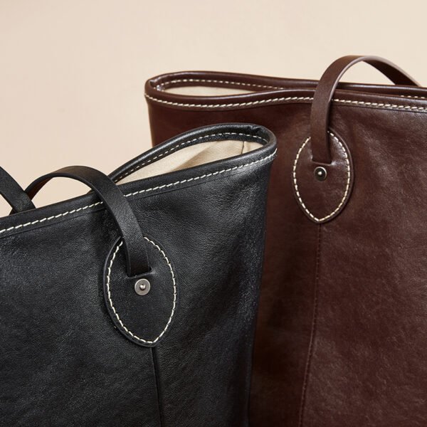 Genuine Leather Commuter Tote Bag — Large Shoulder Hobo