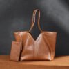 Genuine Leather Large Shoulder Tote — Commuter Essential