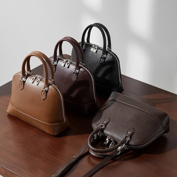 Cowhide Leather Shell Bag Crossbody — Stylish Handbag