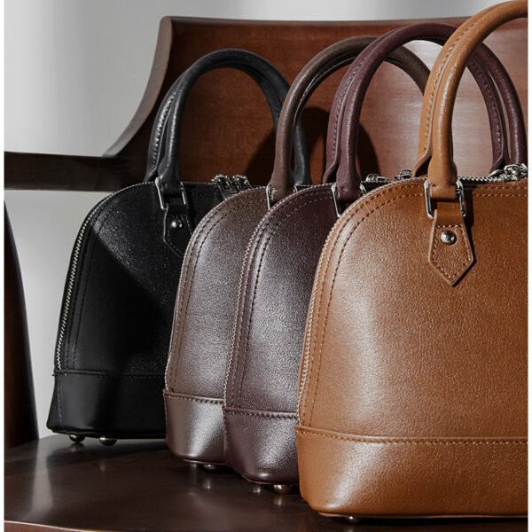 Cowhide Leather Shell Bag Crossbody — Stylish Handbag