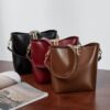 Genuine Leather Bucket Bag for Women | Large Capacity Retro Shoulder Tote – Mode
