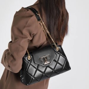 quilted leather shoulder bag