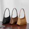 Minimalist Underarm Leather Handbag – Fashion Baguette Cowhide Shoulder Bag