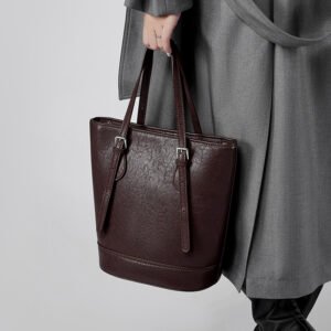 leather bucket tote