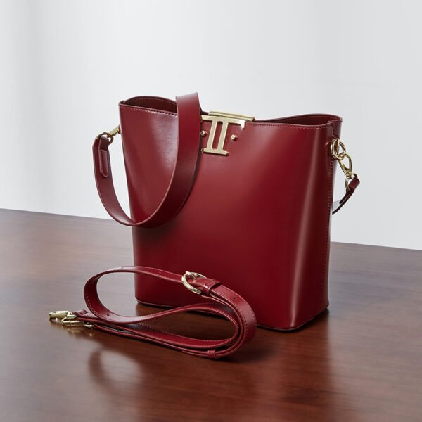 Genuine Leather Bucket Bag for Women | Large Capacity Retro Shoulder Tote – Mode