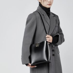 Genuine Leather Bucket Bag