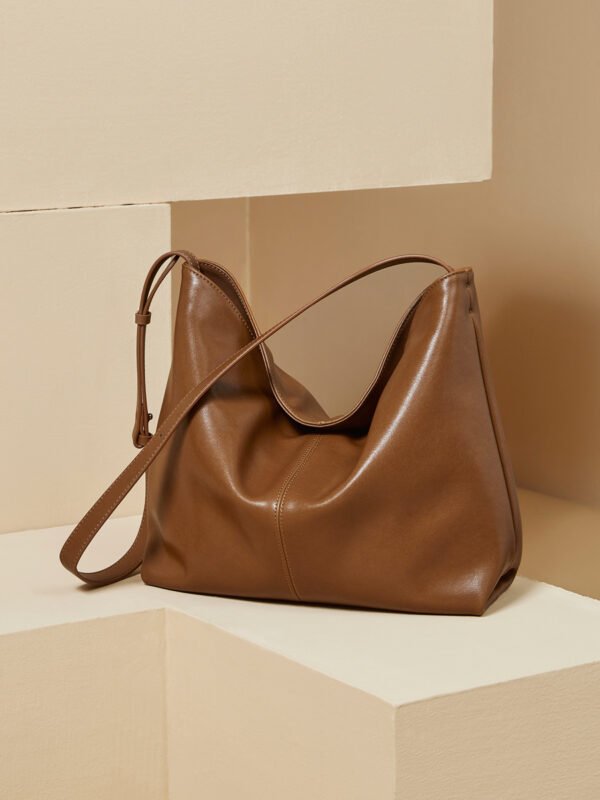 Genuine Leather Large Capacity Commuter Shoulder & Crossbody Bag