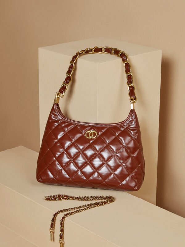 9 Versatile Quilted Chain Shoulder Bag – Genuine Leather Crossbody Handbag